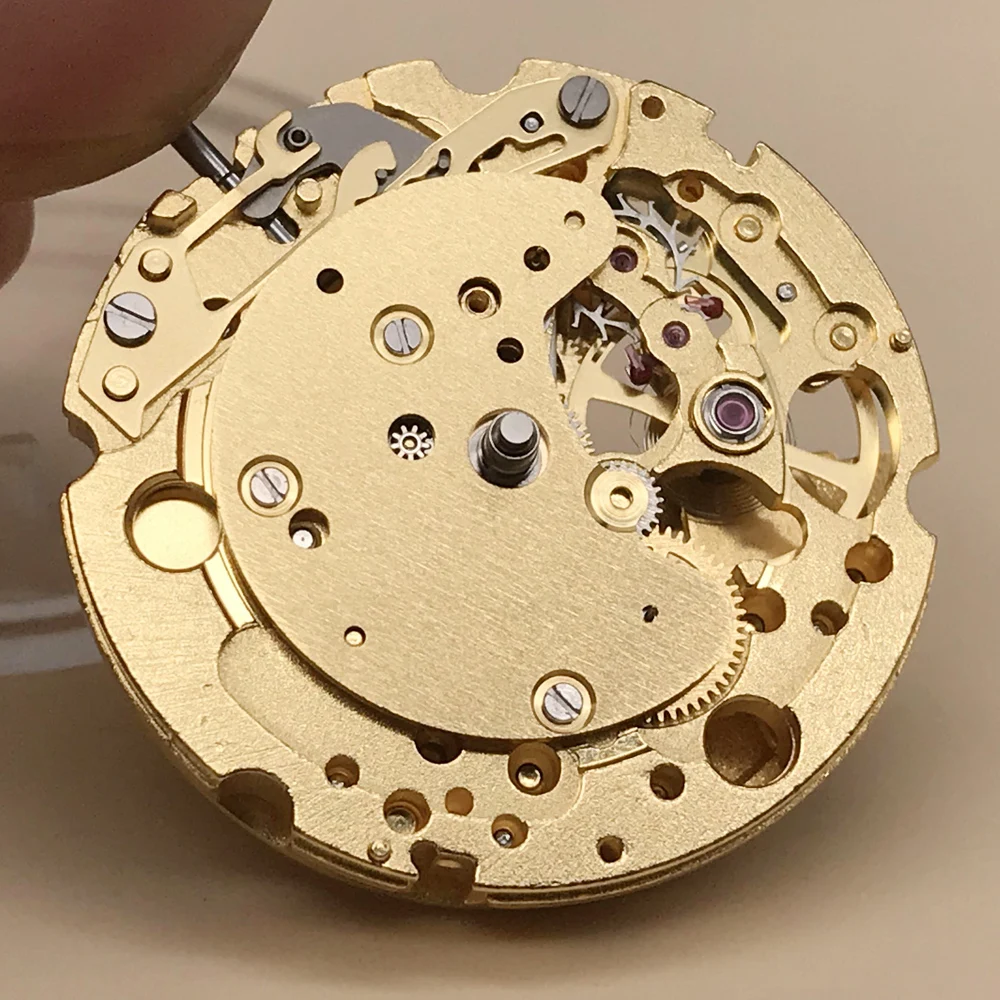 Skeleton 24 Hours MIYOTA 82S7 Mechanical Watch Movement Golden Steel Replacement Parts Assembled Watches Citizen Mechanism