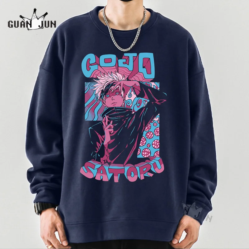 Jujutsu kaisen camisolas para homens adultos anime gojo satoru gráfico pulôver hoodies nova moda 2022 unissex harajuku solto com capuz