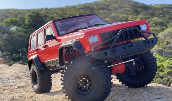 AUSTAR-coche todoterreno teledirigido de escalada Cherokee 1/10, con eje de Portal de alta y baja velocidad, con diferencial de deslizamiento limitado