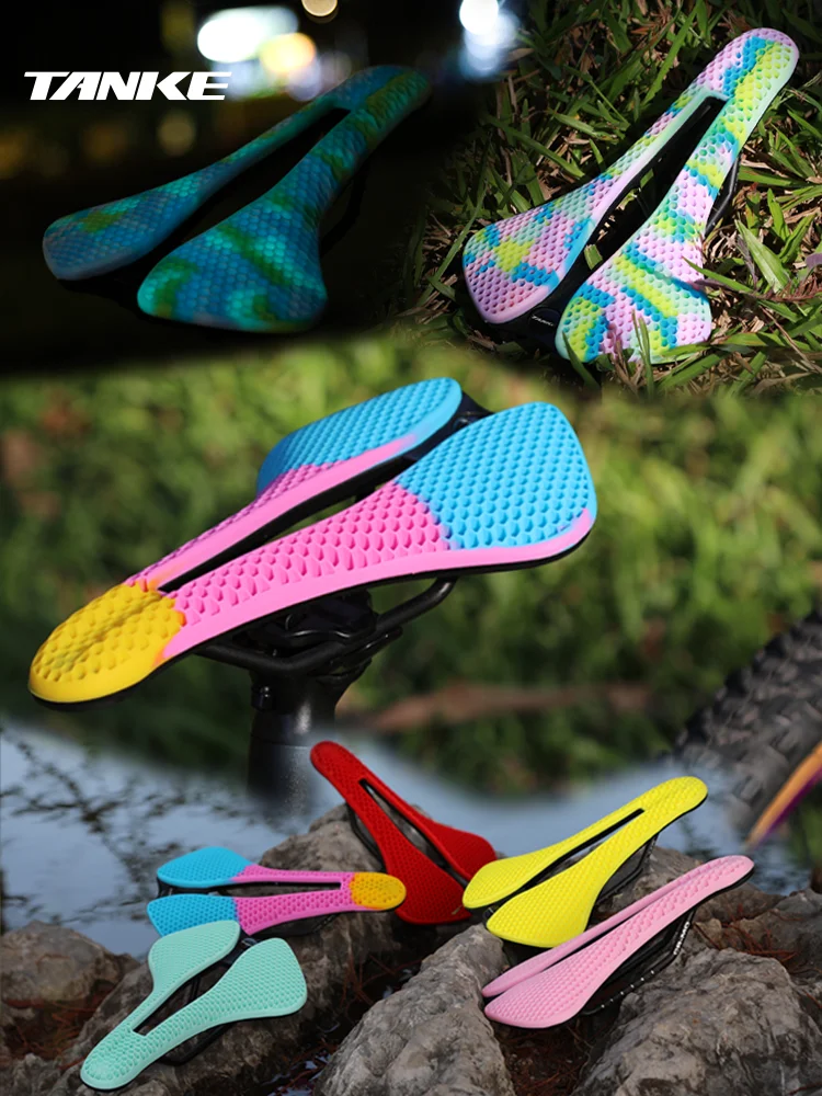 AliExpress TANKE MTB road bicycle saddle honeycomb breathable,lightweight,durable,wear-resistant,similar 3D printed noctilucent riding seat