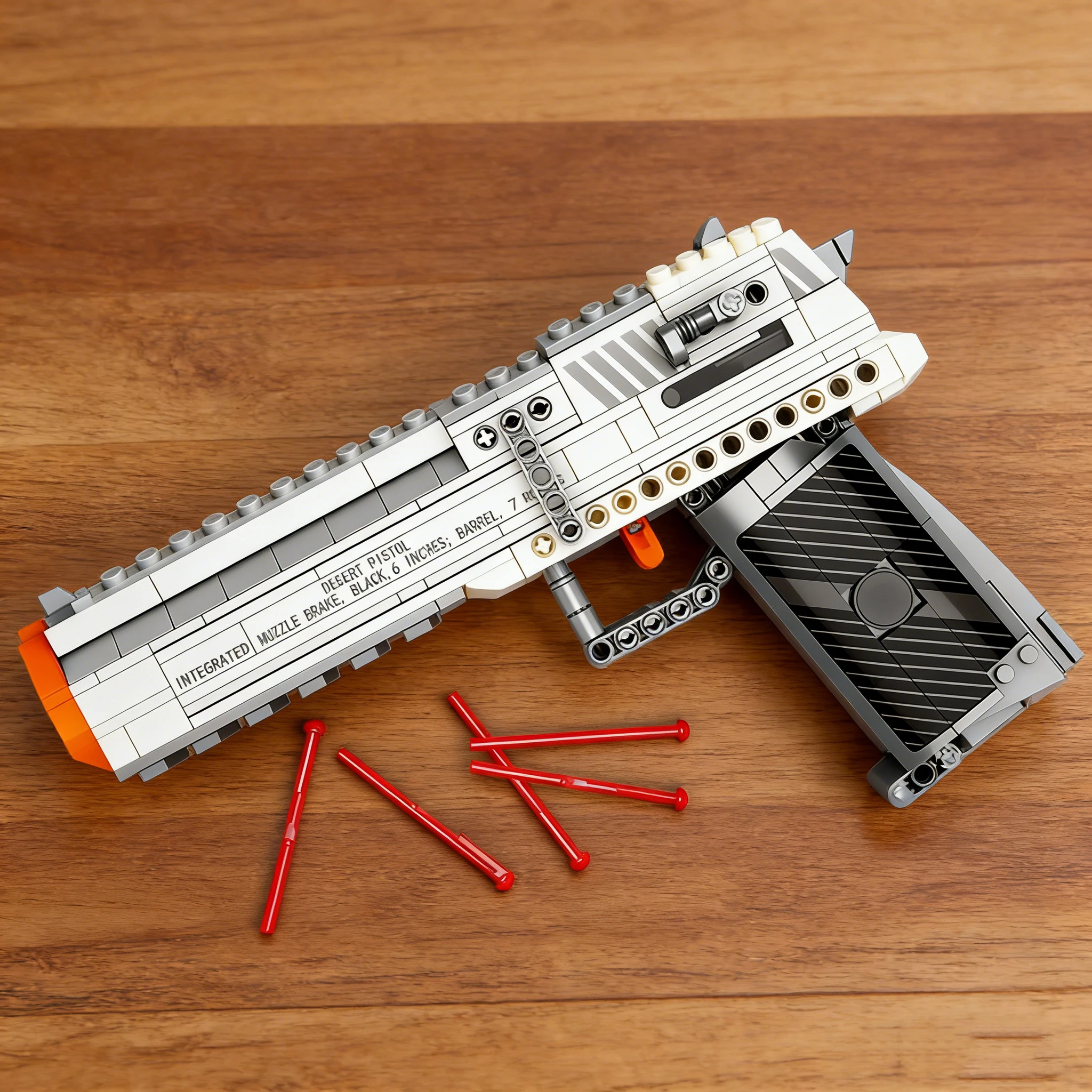 356PCS Desert Eagle Pistol Can Shoot Model Military Series Building Blocks DIY Assemble Brick Puzzle Wargame Toys Adult Gifts
