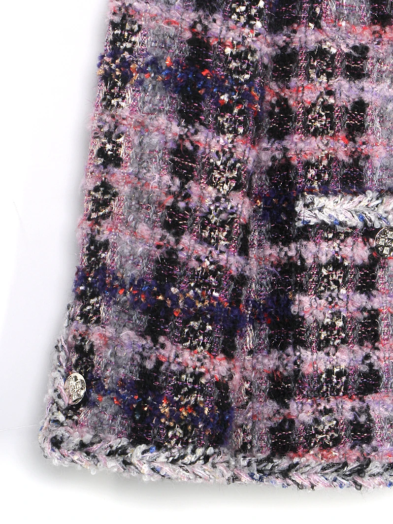 パープルミストウールジャケット,ミドル丈,エレガント,快適,不規則なデザイン,ミックス,ハイエンド,2020