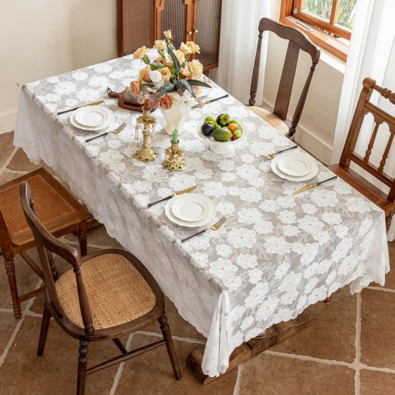 Lace Tablecloth Rustic Style Advanced Sense of Table Decoration Table Cover Cloth Three-dimensional Jacquard Party Tablecloths