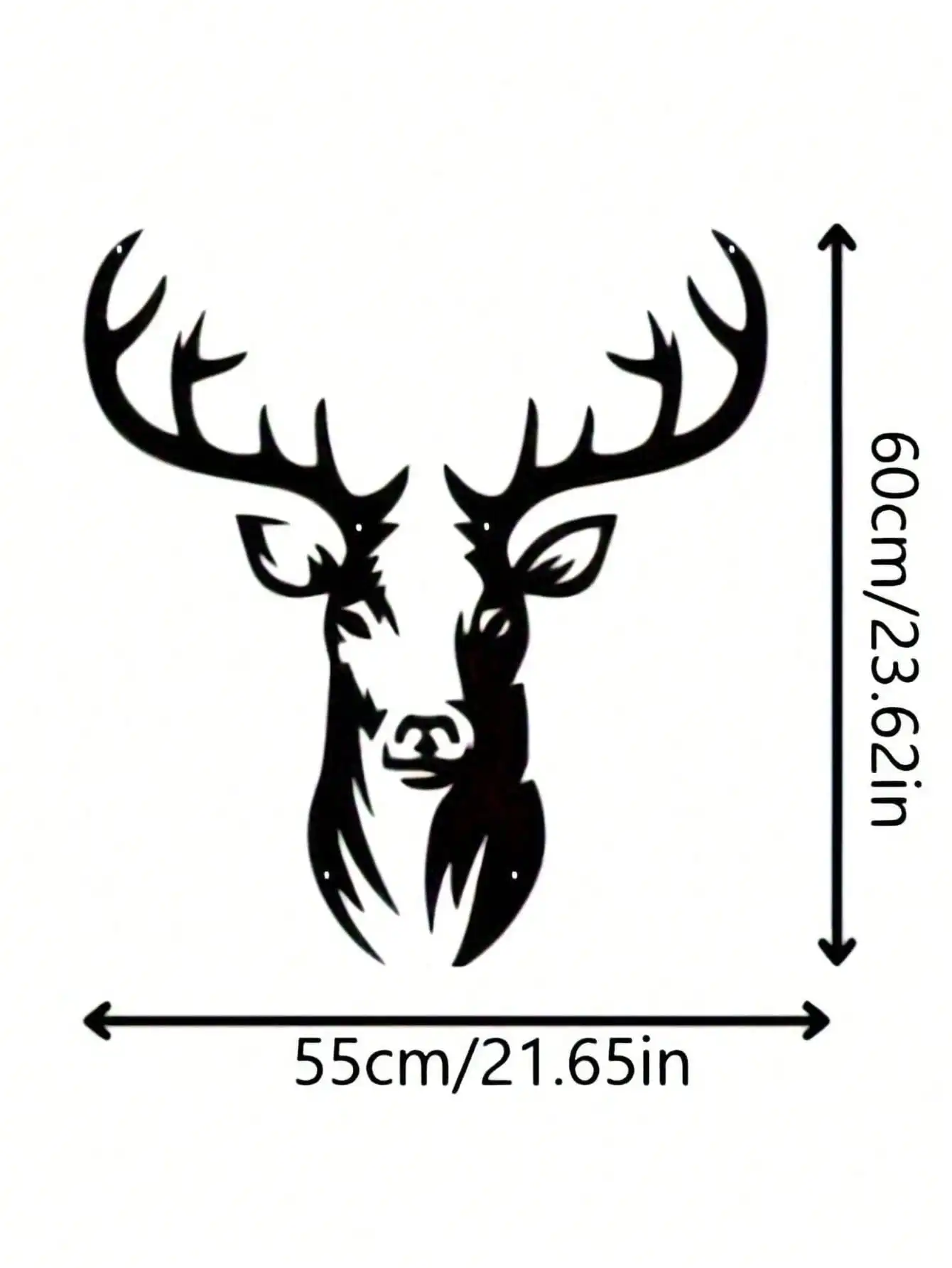 Laser Cut Black Metal Moose Head Silhouette, Rustic Wall Decor for Cabin & Study