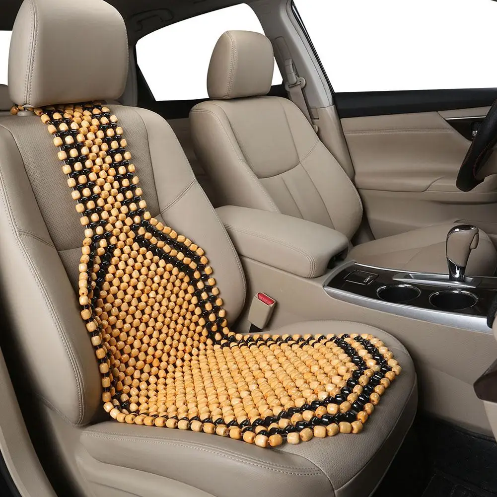 1pcs Car Seat Cushion Auto Cushion Wood Beads Thick Suppot Wooden Cover Mat Universal Bead Seat Seat Massage Summer Wooden U3P7