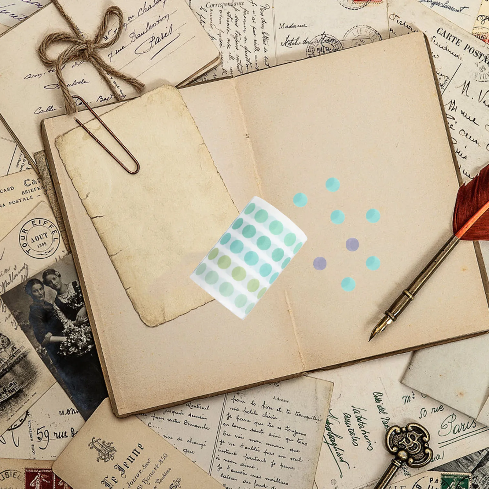 3 لفات من ملصقات شريط اشي نقطية ملصقات مستديرة ذاتية اللصق لمجلة سكرابوكينغ مخطط الديكور اشي النقاط ملصق صغير #1