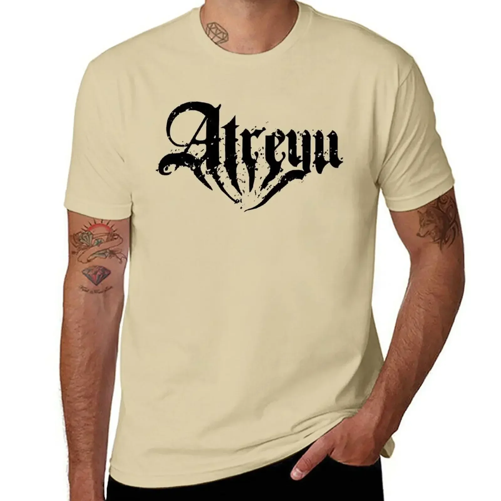 Boys animal print vintage clothes Short sleeve tee men Logo Atreyu Black White Music Band T-Shirt graphic oversized Funny summer