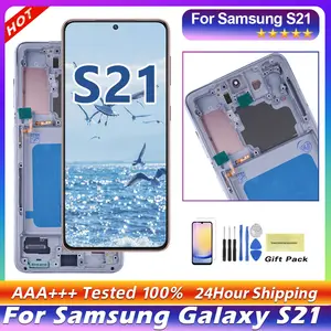 Bilashmart BackShell 6.2 AMOLED Screen LCD Samsung S21 5G G991B SM G991B/DS SM G991U LCD Display Digital Touch Screen With Frame Replacement