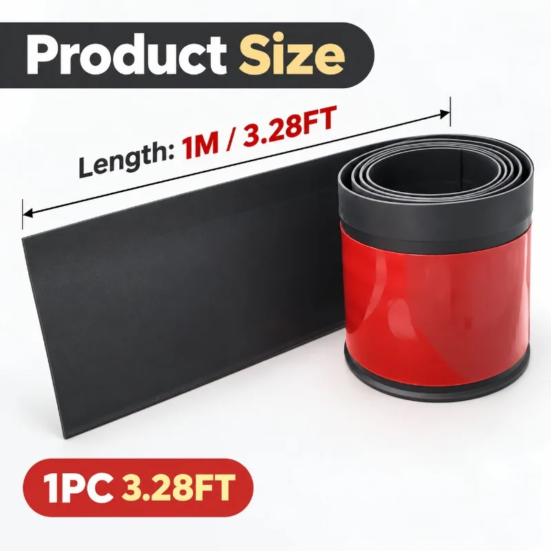 1PC 1M/3.28FT PVC Self Adhesive Skirting Board Trim Flexible Wall Baseboard Molding Strip for Floor Wall Junction Home Decor