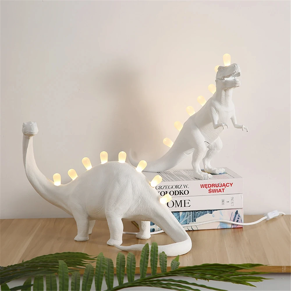 resina dinosaur table lamps para quarto dinossauro t rex lampadas led desk home art decor luminaria bron 01