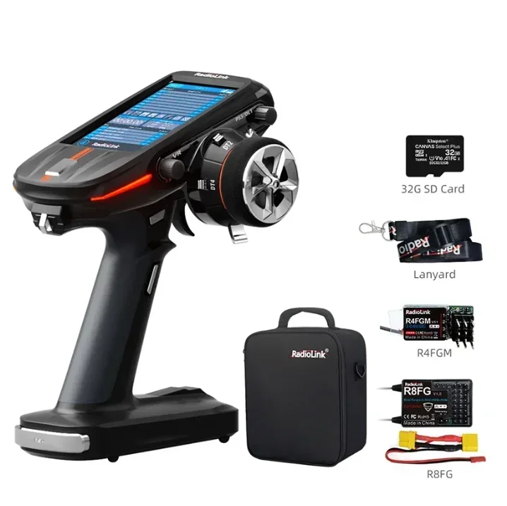 Radiolink RC8X 2.4G 8 Channels 2.4G RC Transmitter And R8FG R4FGM Gyro Receiver High Voltage Telemetry Surface Remote Controller