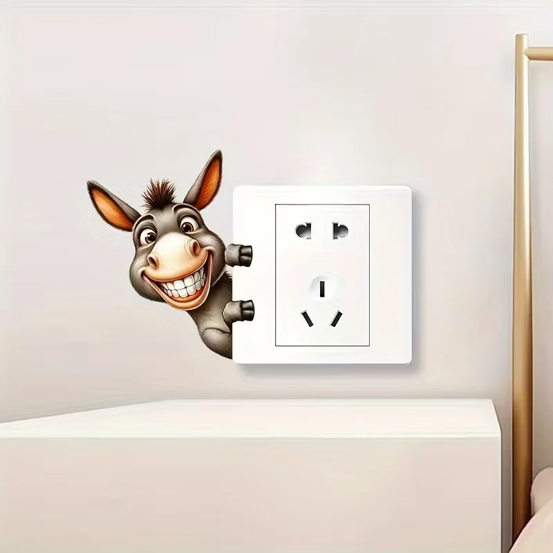 1 cute donkey switch sticker, wall decoration sticker, each switch is a beautiful encounter with animal friends