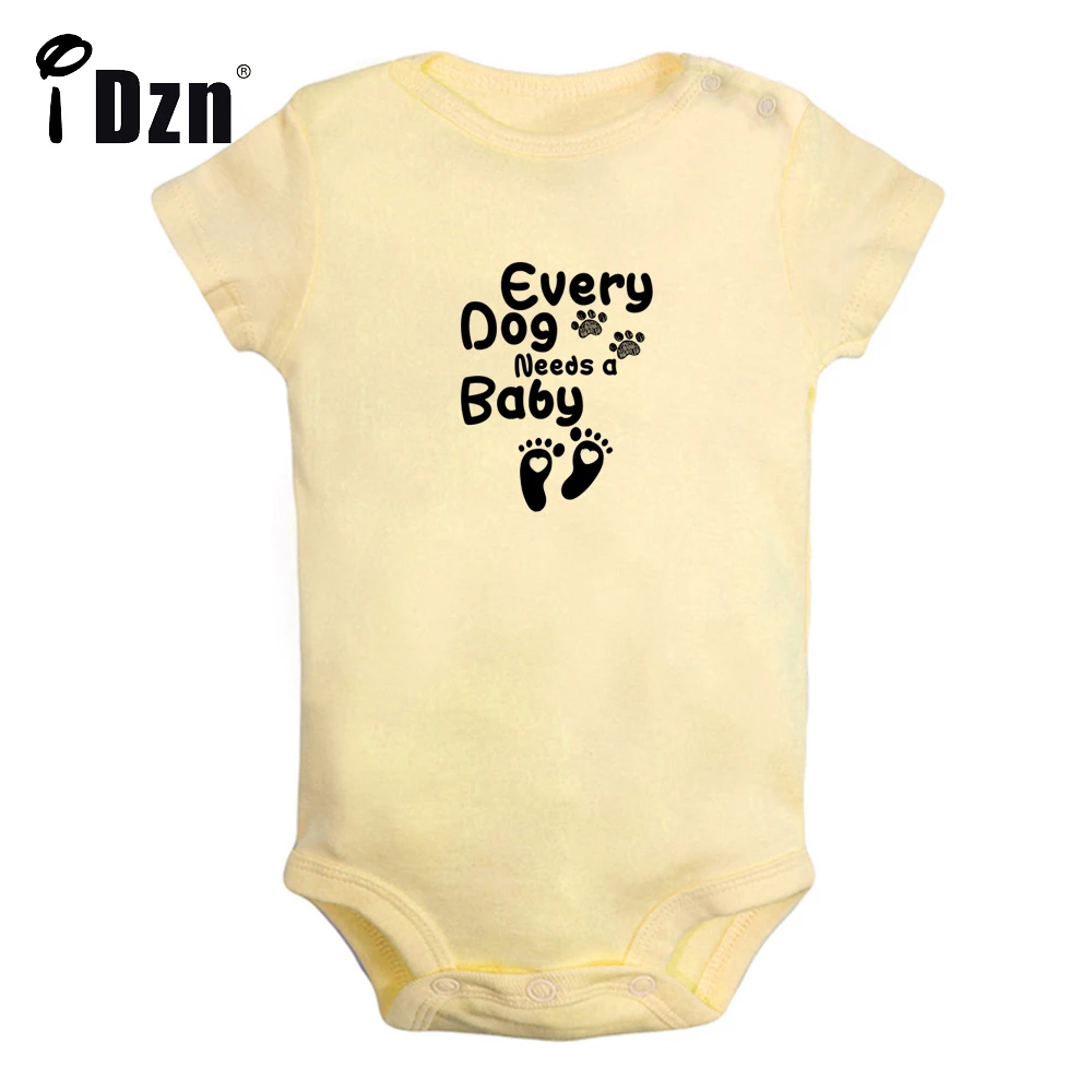 

iDzn NEW Every Dog Needs Baby Cute Fun Print Baby Rompers Boys Girls Bodysuit Infant Short Sleeves Jumpsuit Kids Soft Clothes