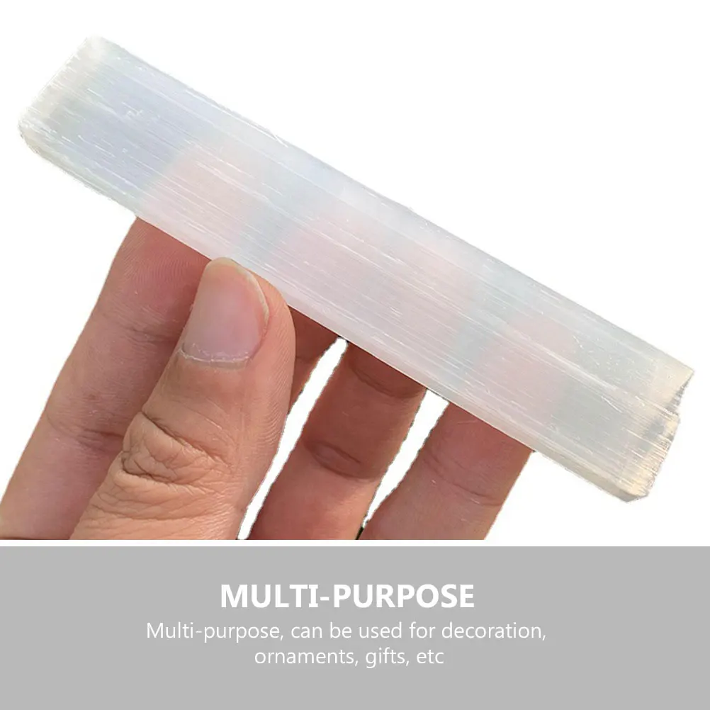 

Polished Selenite Crystal Plate Transparent Moroccan Mineral Decorative Charging Stone Display Piece Home Decor Meditation