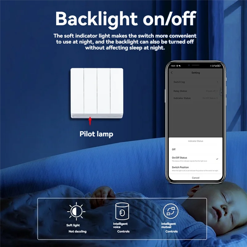 

Новинка! Tuya Zigbee 4-Gang Smart Switch Single Zero Fire Универсальный беспроводной переключатель типа 86 работает с Alexa Google Home