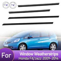 4PCS Car Outer Door Windows Rubber Weatherstrip For Honda Fit/Jazz 2009-2014 Waterproof Pressure Sealing Strip Car Accessories