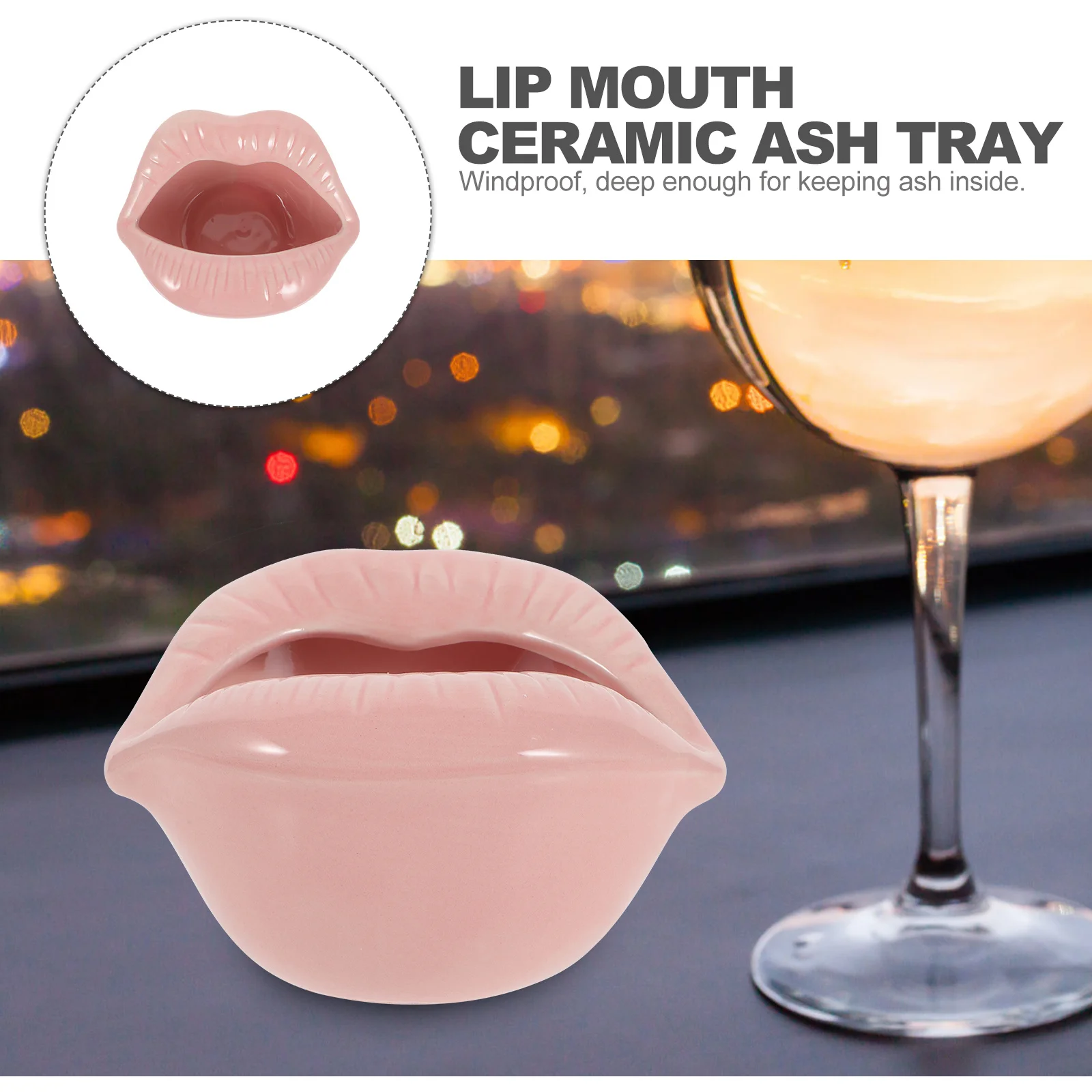 

Cigarette Ashtray Holder Pink Lip Novelty Dishwasher Safe Decor Mouth Ashtry Trays Home
