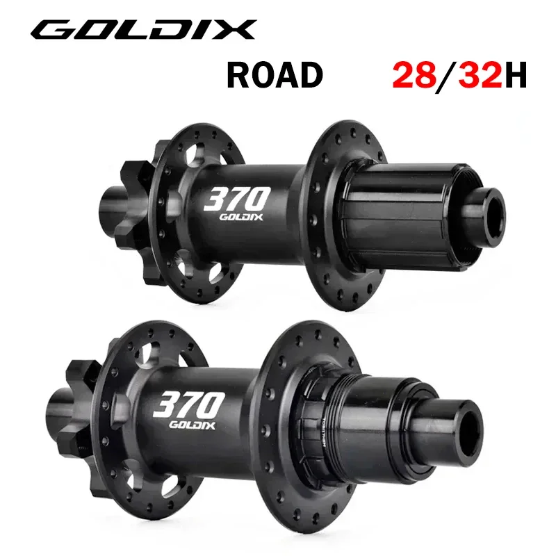 GOLDIX R370 Road Bike Hubs 36T Ratchet 6-Bolt Disc Brake 28/32Holes J-Bend Spoke HG/XDR for Gravel Bike and Racing Bicycle Hubs