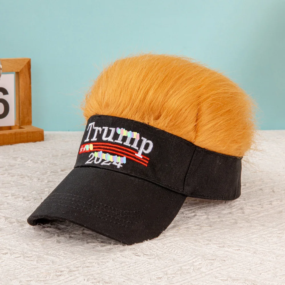 2024TRUMP Wig Baseball Hat Hip Hop Funny and Fashionable with Characteristics, Can Be Versatile for Men and Women