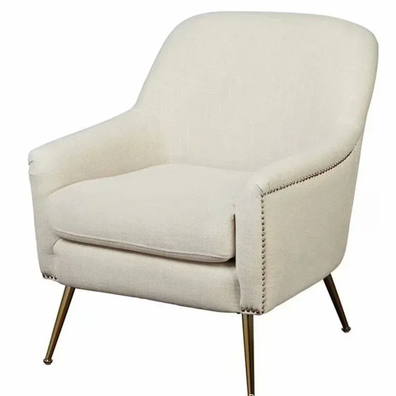 

Nordic fabric single sofa furniture leisure stainless steel high back sofa chair club reception sofa