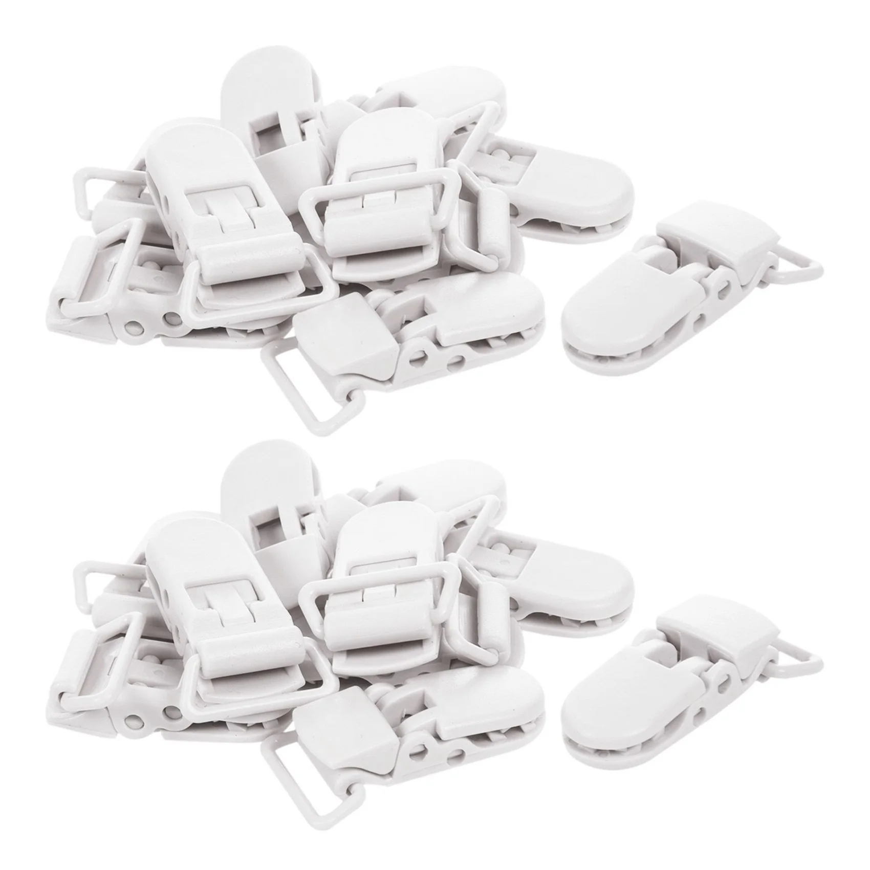 AS96-20Pcs bébé enfants en forme de T en plastique sucette Clips sucette factice Style porte-Badge blanc