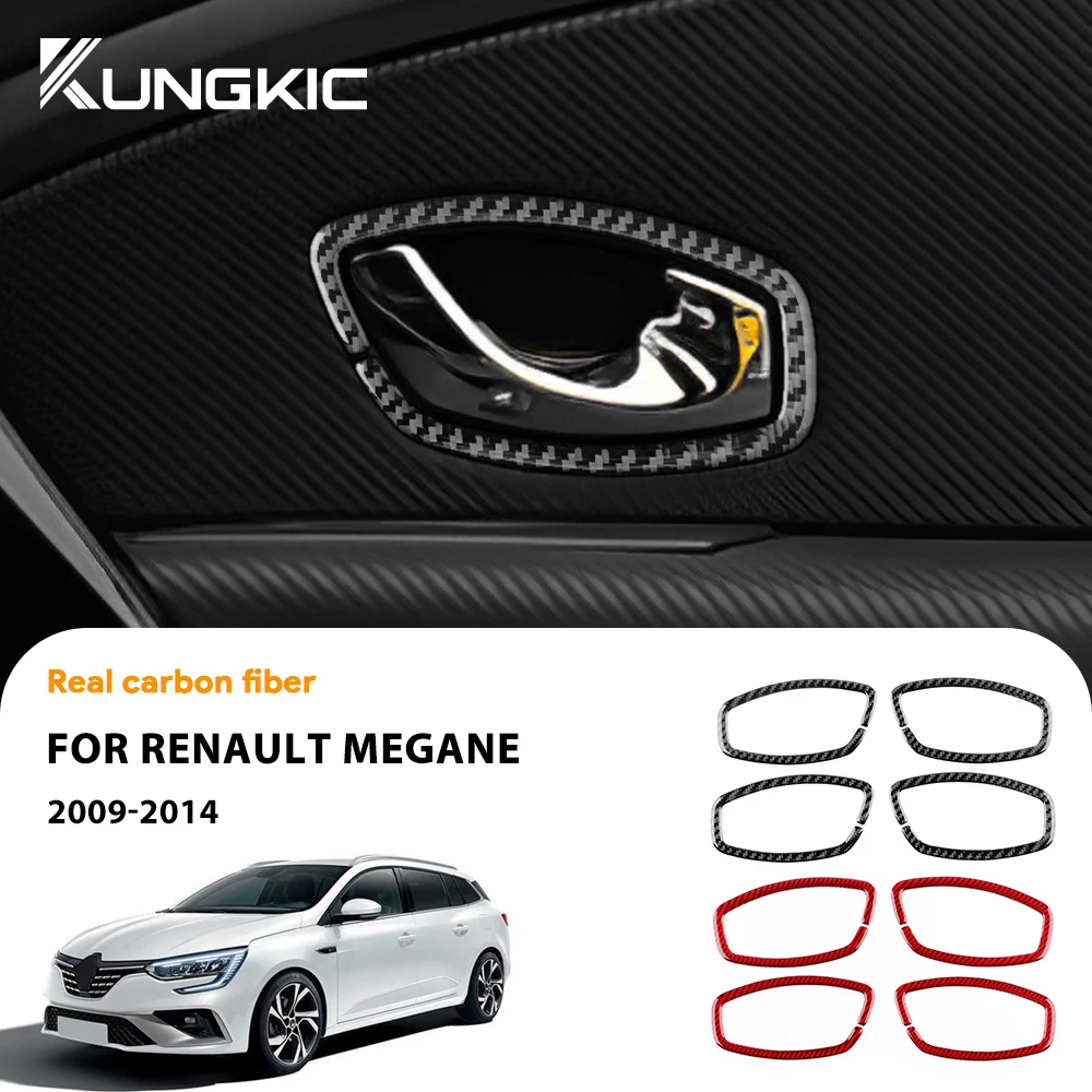 

Real Soft Carbon Fiber Sticker For Renault Megane 2009 2010 2011 2012 2013 2014 2015 LHD RHD Inner Door Handle Interior Trim