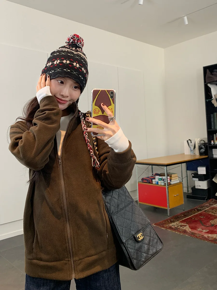 Sweat-shirt polaire sans chapeau pour femme, léger, amincissant, style Boho, vacances, voyage, confort, Mode Sudadera, abricot, fille, été