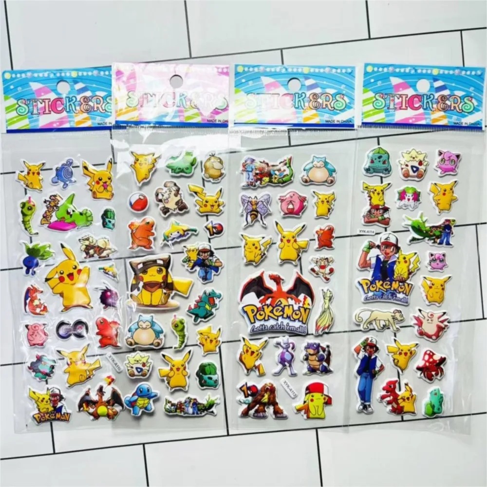 

Набор из 8 мультяшных 3D-наклеек Пикачу для декора дома и спальни, настенные художественные наклейки, подарки для детей, наклейки на холодильник