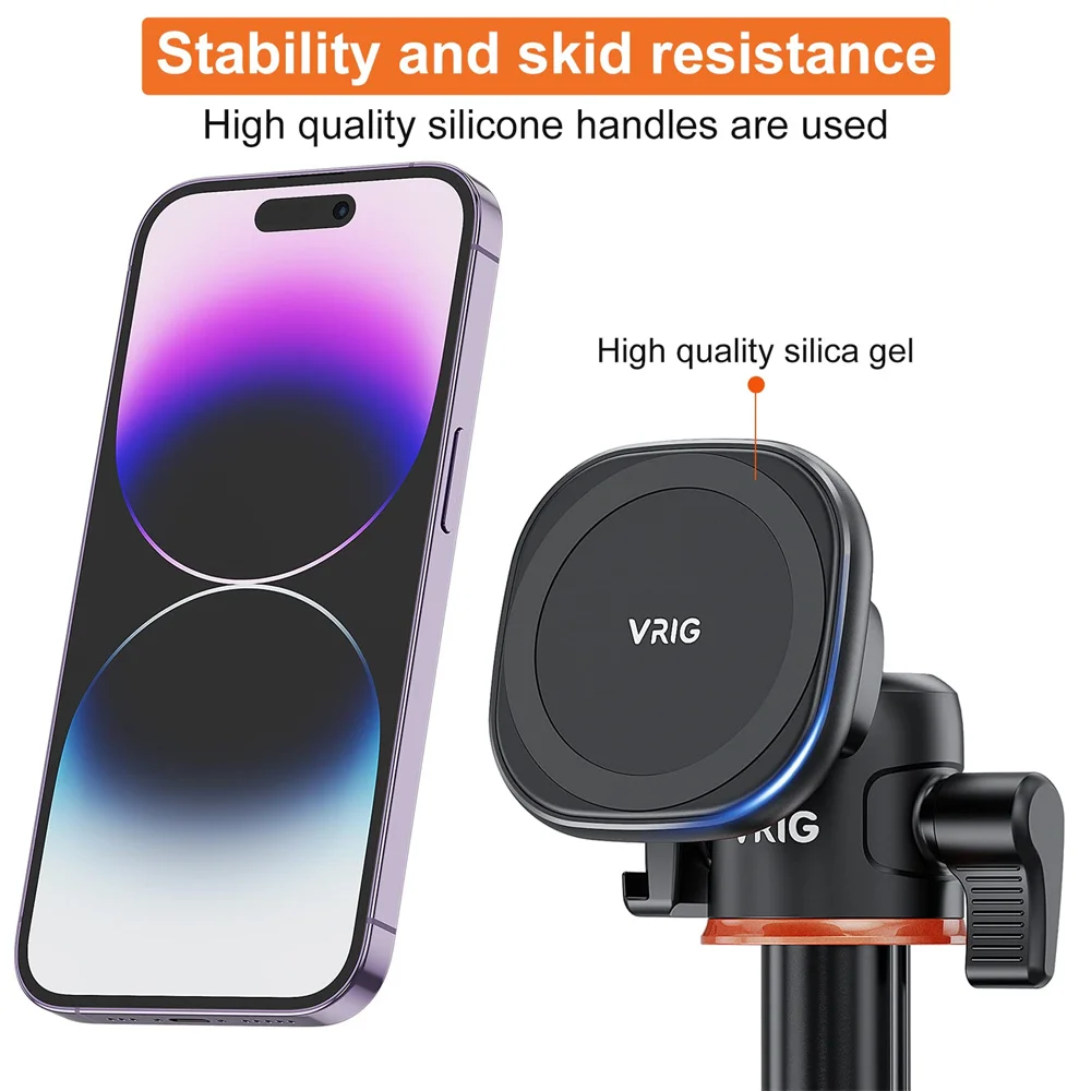 VRIG-trípode magnético de 1/4 pulgadas, adaptador de anillo magnético para iPhone 15/14/13/12 Pro/Pro, funda Magsafe, palo de Selfie