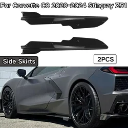 Dla Corvette C8 2020-2024 Stingray Z51 boczne spódnice wersja spoiler Splitter dyfuzor akcesoria samochodowe zestaw karoserii