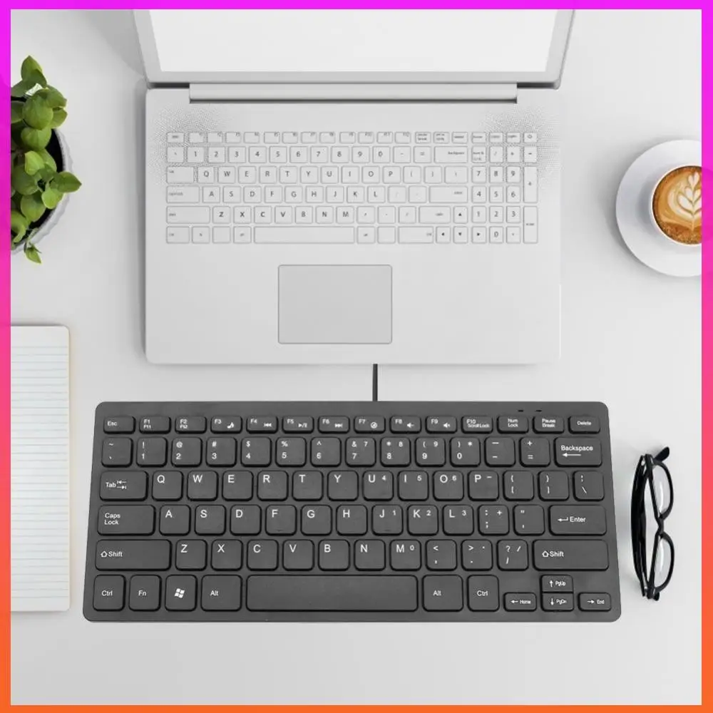 Keyboard Classic Delicate K1000 Super Slim USB Mini Multimedia Wired Keyboard 78 Keys Kaypad for Notebook