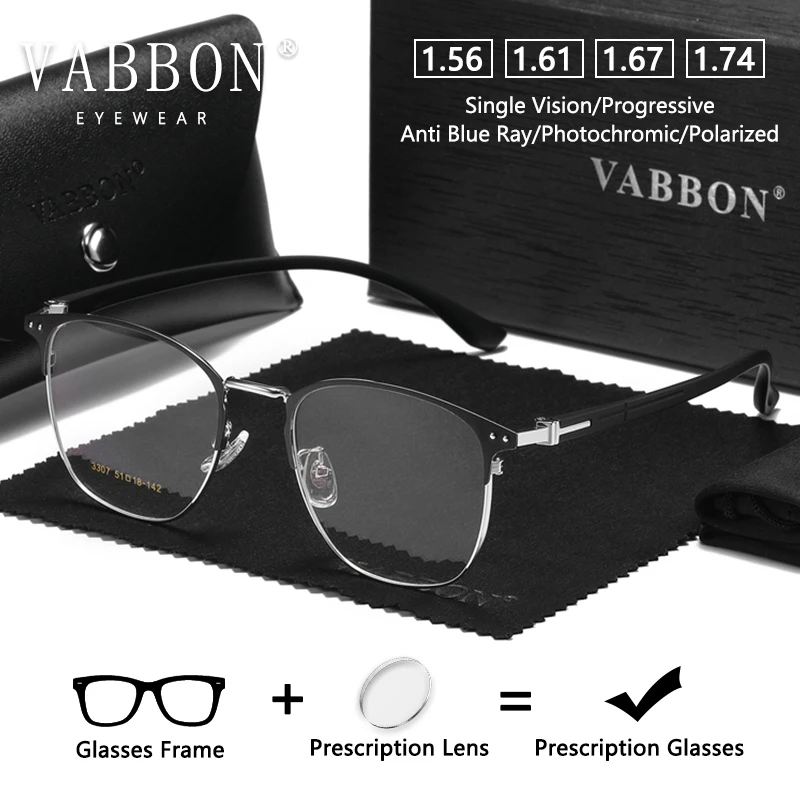 

Vabbon новые мужские очки для близорукости, очки с защитой от синего света, модные деловые оптические очки, трендовые фотохромные очки с плоским зеркалом 3307
