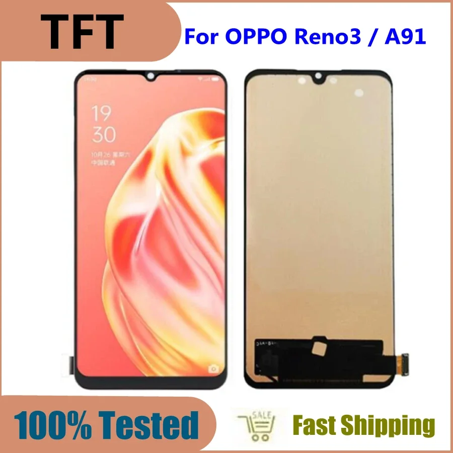 

6.4'' LCD For OPPO A91 Reno3 Display Touch Screen PCPM00 CPH2001 CPH2021 CPH2043 Digitizer Assembly Replacement