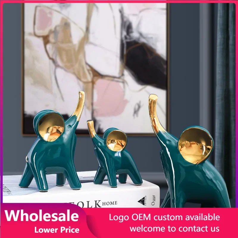 

Creative Desktop Ornament Elephant Statue Living Room Office Cabinet Bookshelf Decoration Art Figurine Sculpture Craft Gift