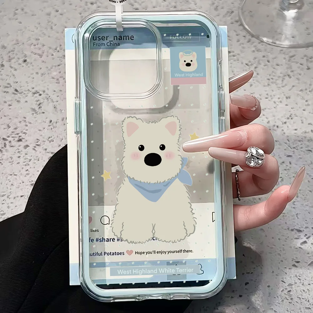 Polka Dot Welpen-Handyhülle für Samsung Galaxy S26 Ultra S25 S24 Plus s22 s23 Plus FE A57 A54 A55 A16 A35 A36 A37 5G Transparente Hülle – Detail 3