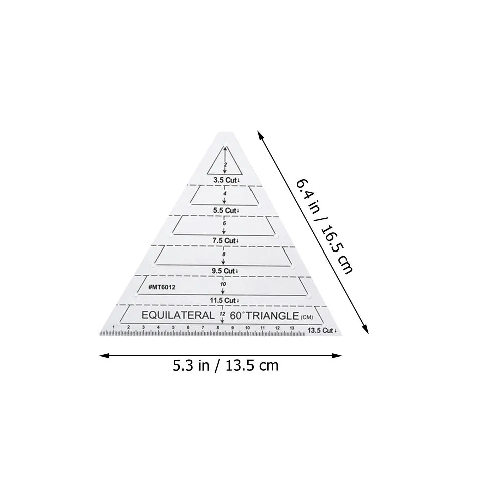 2Pcs Acrylic Patchwork Ruler Quilting Template with Measurement Lines for Sewing Crafts Easy to Use Creative Tool