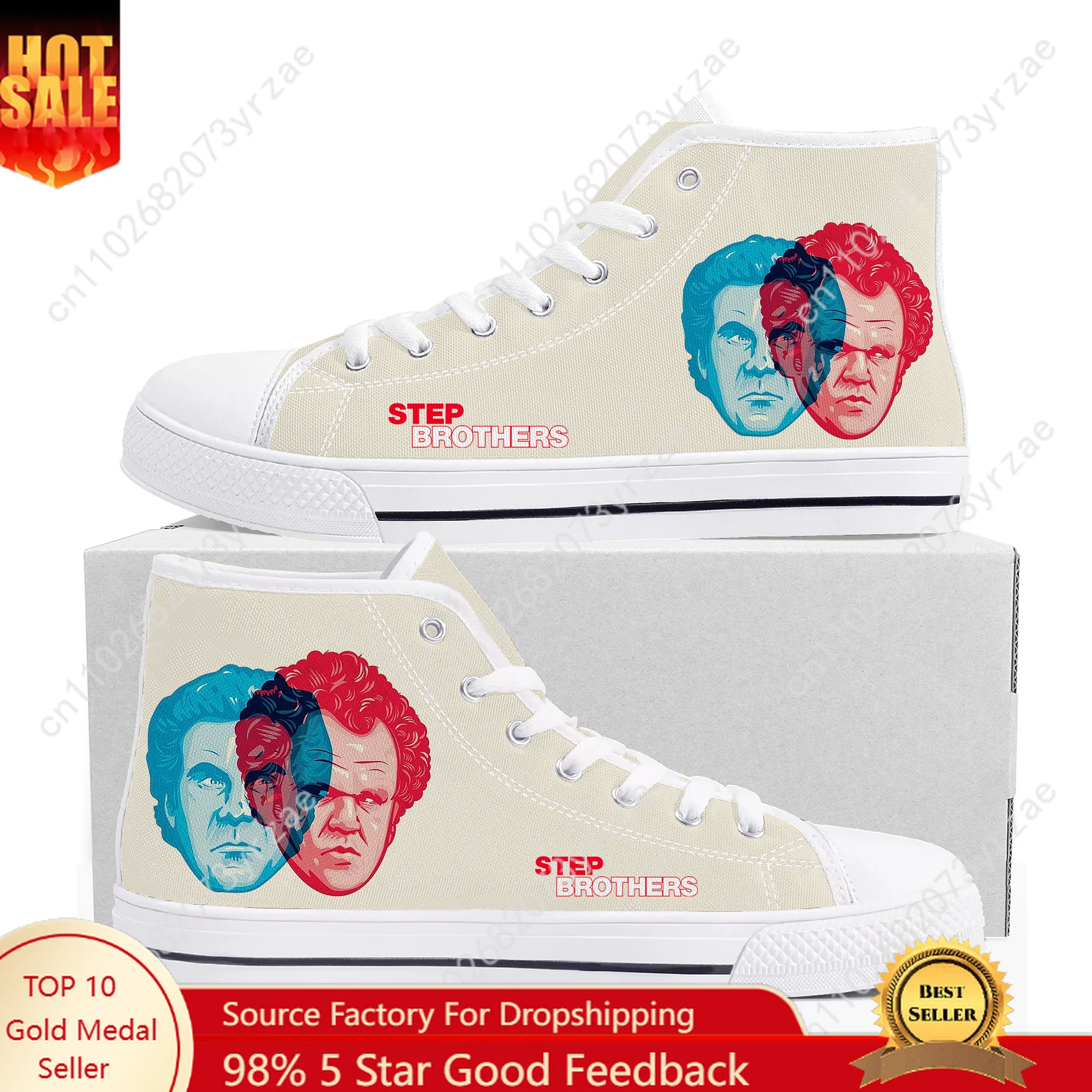 

Step Brothers High Top High Quality Sneaker Mens Womens Teenager Canvas Sneaker Fashion Casual Patterns Shoe Customized Shoes