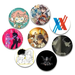 Round Cartoon Funny Brooches Cute Anime Character Tinplate Pin Anime Collection Badge for Backpack Cothes Accessories Decoration