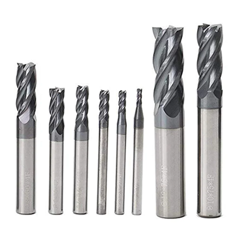 

8PCS 2-12mm CNC Square Nose End Mills,Carbide Tungsten Steel Milling Cutter, Router Bits Bits Tool Straight