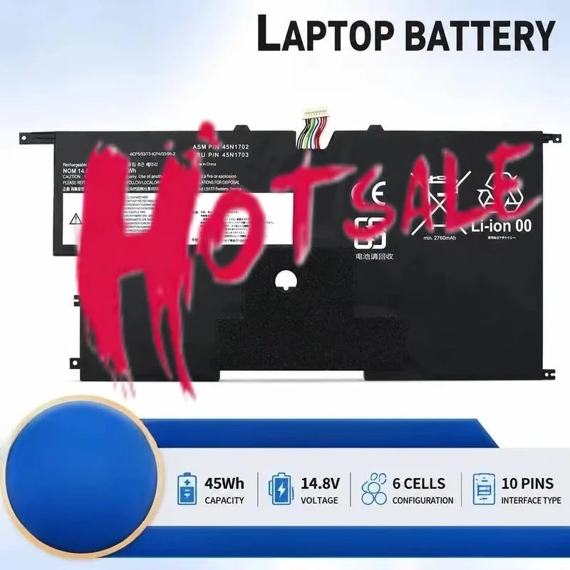 Replacement Battery for Lenovo Thinkpad New X1 Carbon 13 14 Inch Models Compatible with Part Numbers 45N1700 45N1701 00HW002