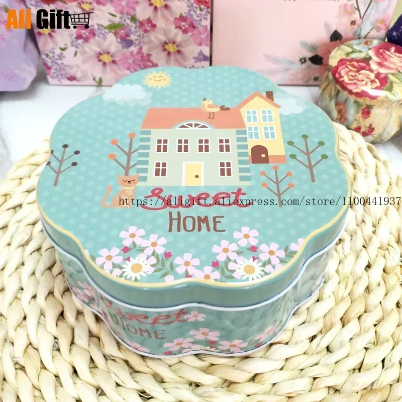 Fashion Flower-shaped Tin Box Packaging for Candy Chocolate Kids Gifts and Tea Storage Organization Storage Box