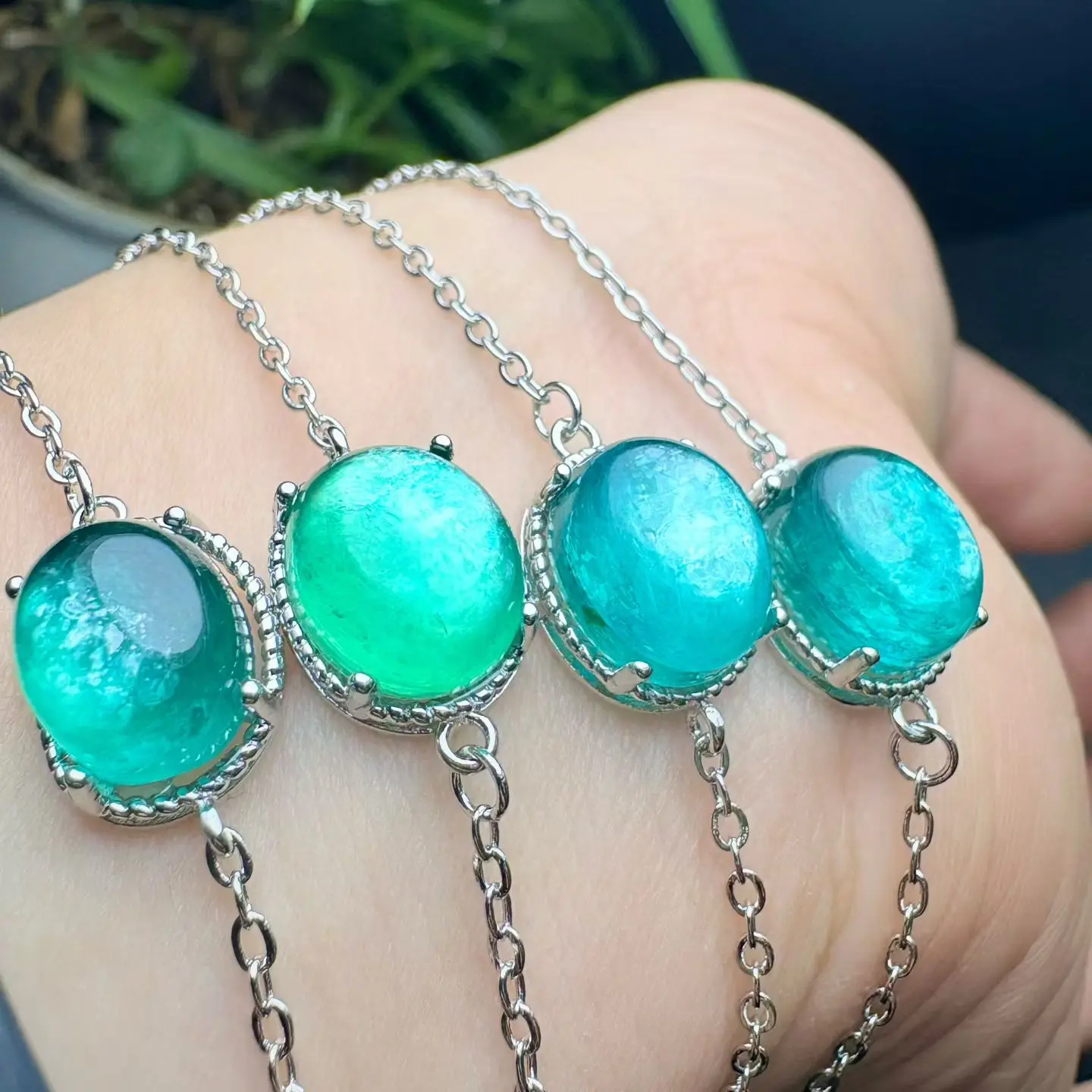 

1 Pc Natural Green Mica Phlogopite Lepidolite Oval Cabochon Bracelet Reiki Healing Stone Jewelry Gift