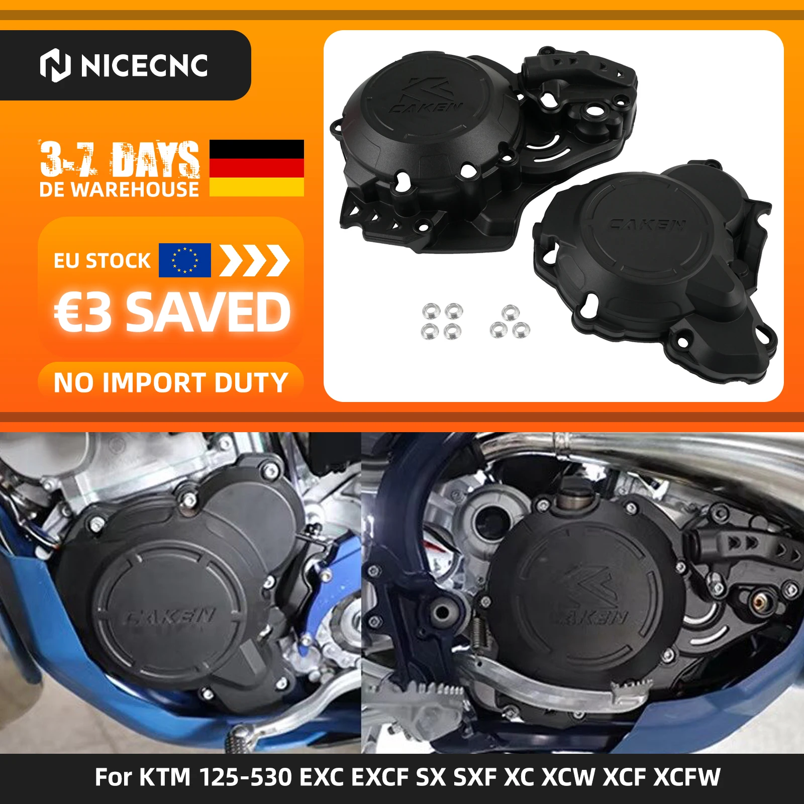 (Disponibilità EU) Coperchio Frizione e Protezione Accensione per KTM EXC 300 250 XCW TPi 2020-2023 e Husqvarna TE 300i TE 250i