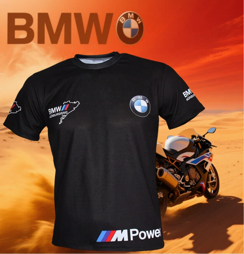 

2025 Summer BMW Nürburgring Motorcycle Racing Brand Men's T-Shirt Short Sleeve T-Shirt Fast Drying Comfortable Breathable Casual