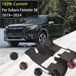 Car Floor Mats For Subaru Forester SK 2019 2020 2021 2022 2023 2024 Waterproof Pads Foot Carpets Floors Covers Auto Accessories