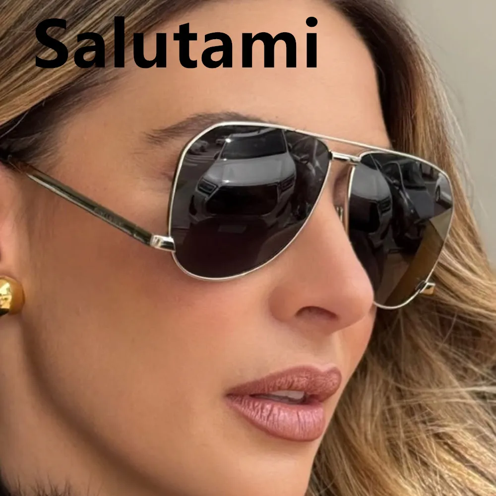 Vintage Oversize Quadratische Piloten-Sonnenbrille für Damen Neue Mode Legierung Farbverlauf Schwarz Sonnenbrille Herren Hip Hop Outdoor-Brille UV400 – Detail 3