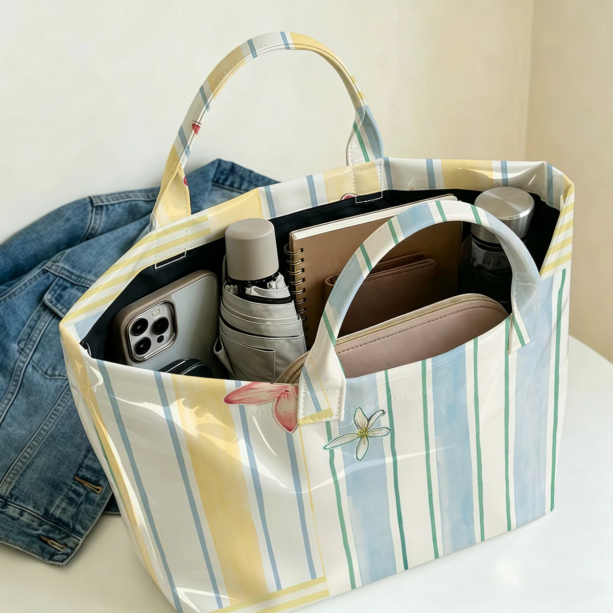 Luxe gele strepen, modieuze ta - Luxury Bags Yellow recensie en prijs