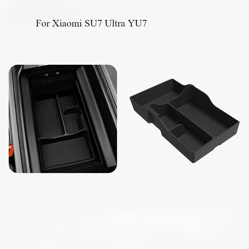 For Xiaomi YU7 SU7 Ultra Center Console Organizer - Premium Silicone Storage Tray for Armrest Box Accessories