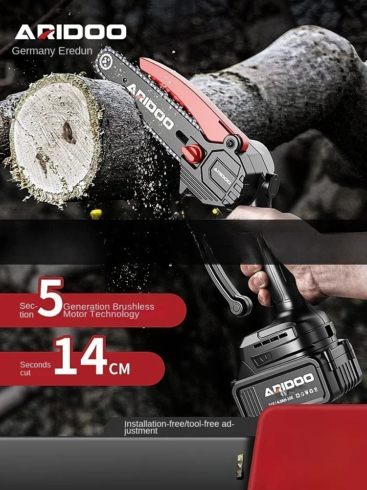 Portable German Lithium Single Hand Saw for Outdoor Wood Cutting with Rechargeable Electric Chainsaw QCL