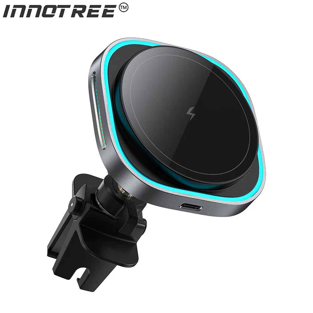 Qi2 15W Magnetic Wireless Charging Car Phone Holder For iPhone 12 13 14 15 16 Pro Max Fast Charging Air Vent Clip Mount Bracket